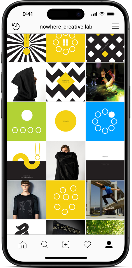 nowhere’s Instagram page on an iPhone